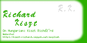 richard kiszt business card